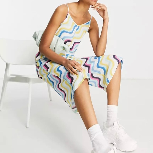 Native Youth Colorful Print Geometric Shapeless Retro Jumpsuit Size S Small NWT - Picture 9 of 9